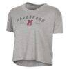 Haverford College Alternative Apparel Women's Retro Jersey Headliner Cropped T-Shirt - Gray - Side View