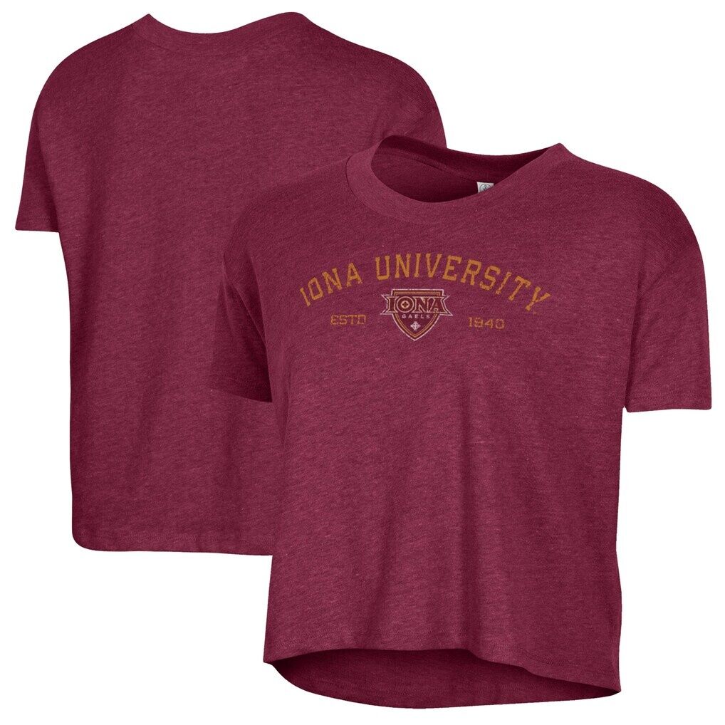 Iona University Gaels Alternative Apparel Women's Retro Jersey Headliner Cropped T-Shirt - Maroon