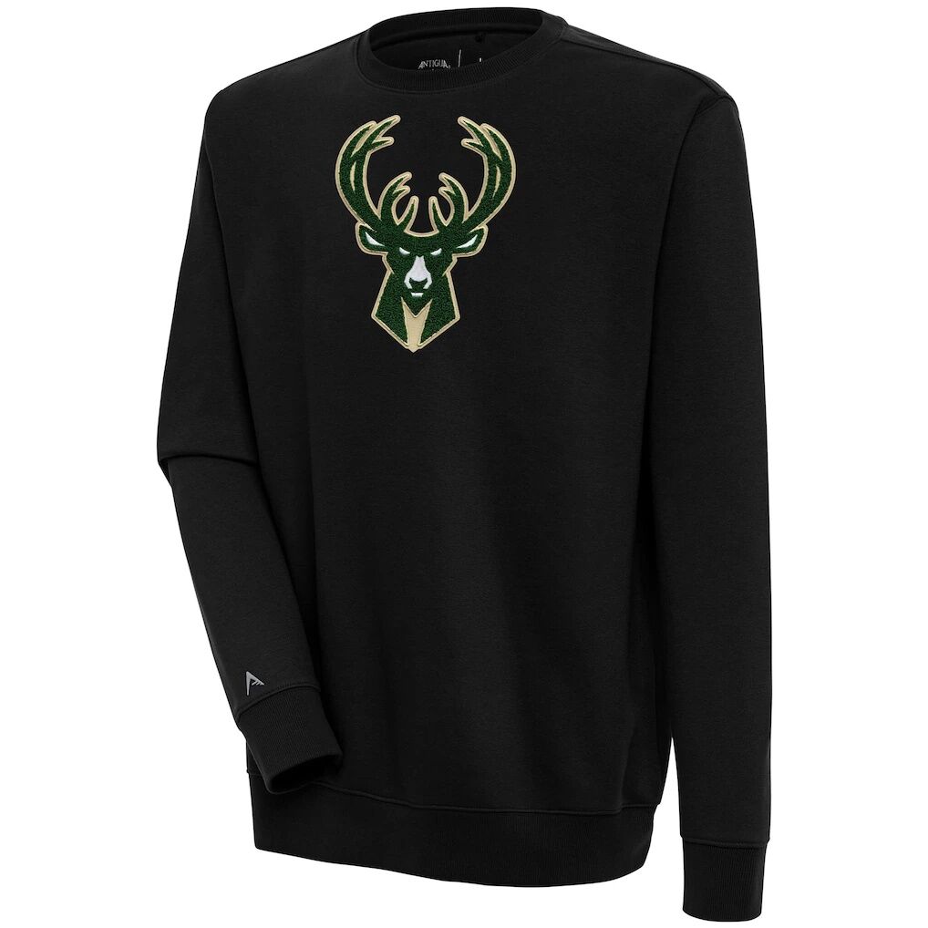 Milwaukee Bucks Antigua Victory Crewneck Pullover Sweatshirt