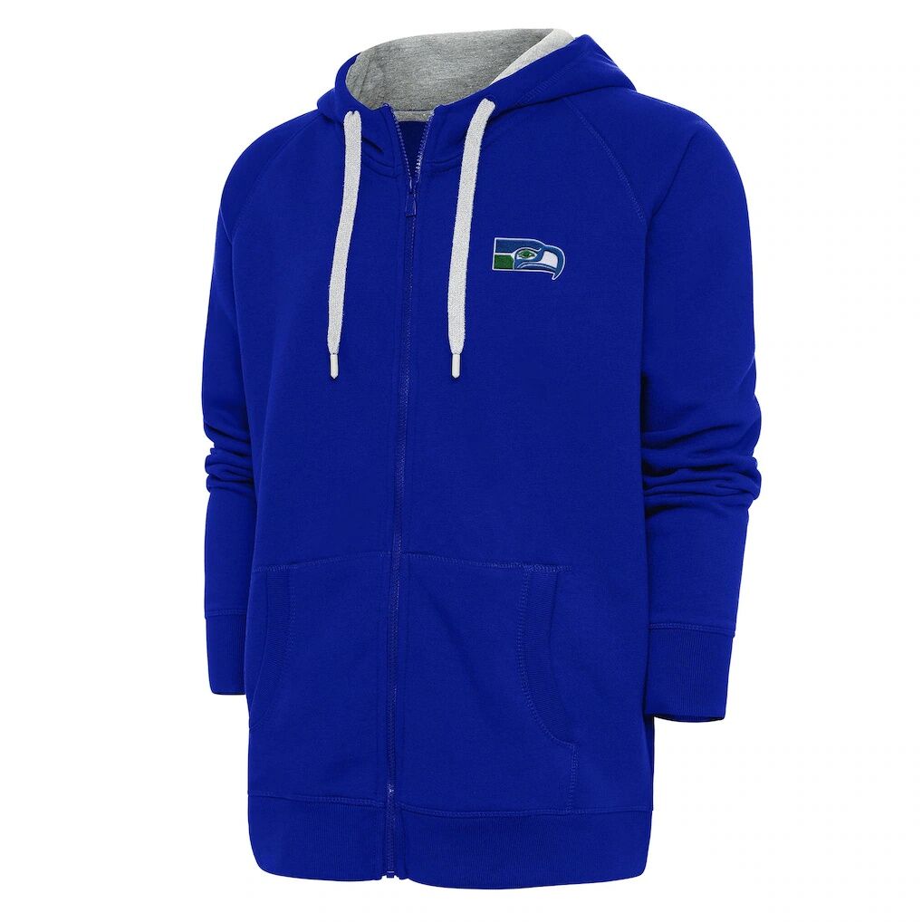 Seattle Seahawks Adult Throwback Logo Victory Full-Zip Hoodie - Royal