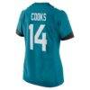 Elijah Cooks Jacksonville Jaguars Nike Women's Team Game Jersey - Teal - Detail View