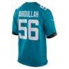 Yasir Abdullah Jacksonville Jaguars Nike Team Game Jersey - Teal - Detail View