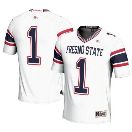 #1 Fresno State Bulldogs GameDay Greats Football Jersey - White - Front View