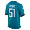 Ventrell Miller Jacksonville Jaguars Nike Game Jersey - Teal - Detail View
