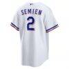 Marcus Semien Texas Rangers Nike Youth Home Replica Player Jersey - White - Detail View