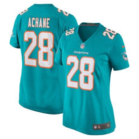 Devon Achane Miami Dolphins Nike Women's Player Game Jersey - - Front View
