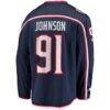 Kent Johnson Columbus Blue Jackets Fashion7 Home Breakaway Jersey - Navy - Detail View