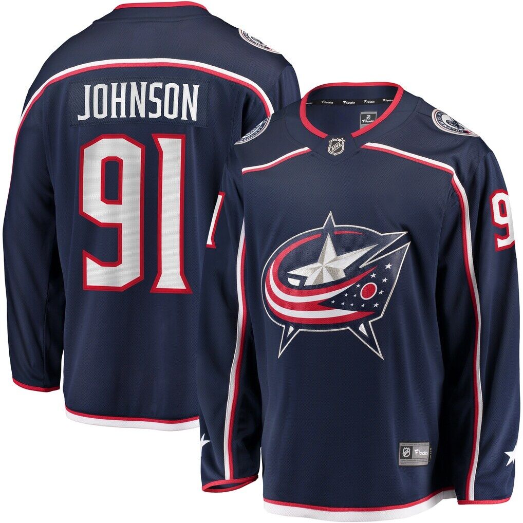 Kent Johnson Columbus Blue Jackets Fashion7 Home Breakaway Jersey