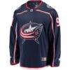 Kent Johnson Columbus Blue Jackets Fashion7 Home Breakaway Jersey - Navy - Side View