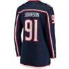 Kent Johnson Columbus Blue Jackets Fashion7 Women's Home Breakaway Player Jersey - Navy - Detail View