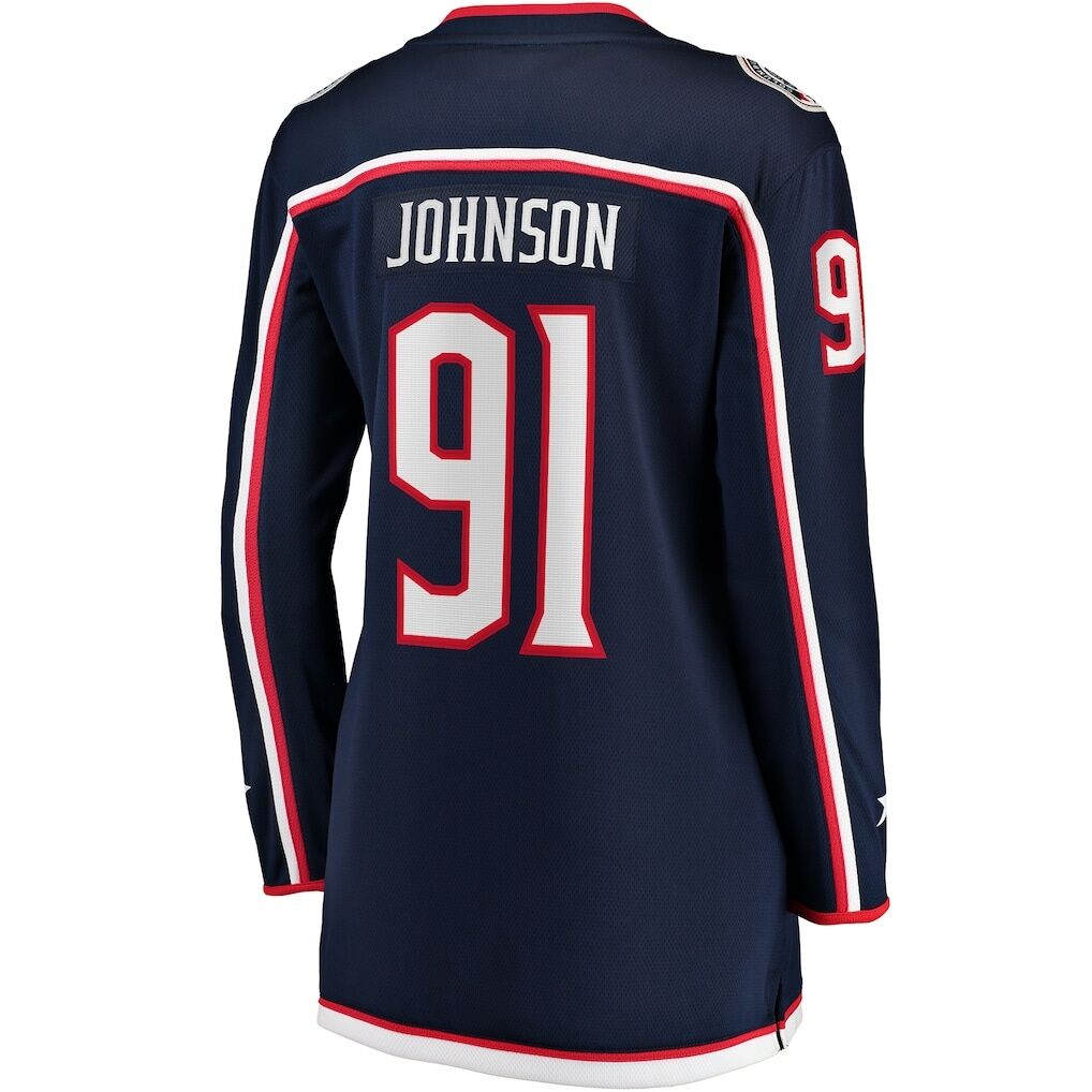 Kent Johnson Columbus Blue Jackets Fashion7 Women's Home Breakaway Player Jersey