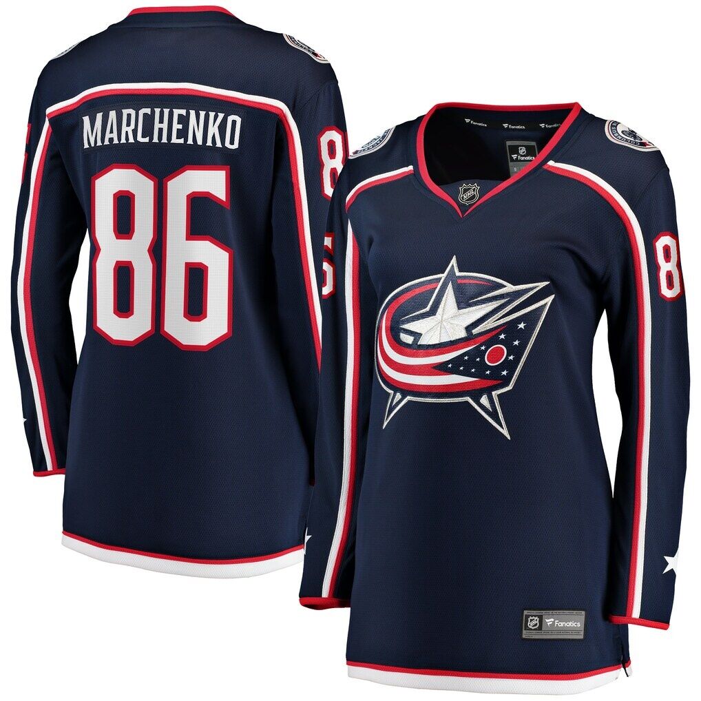 Kirill Marchenko Columbus Blue Jackets Fashion7 Women's Home Breakaway Player Jersey