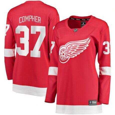 J.T. Compher Detroit Red Wings Fashion7 Women's Home Breakaway Player Jersey - Red - Front View