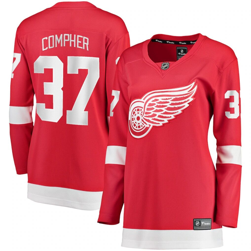 J.T. Compher Detroit Red Wings Fashion7 Women's Home Breakaway Player Jersey