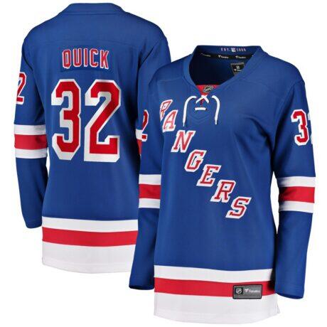 Jonathan Quick New York Rangers Fashion7 Women's Home Breakaway Player Jersey - Blue - Front View