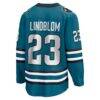 Oskar Lindblom San Jose Sharks Fashion7 Home Breakaway Jersey - Teal - Detail View