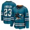 Oskar Lindblom San Jose Sharks Fashion7 Home Breakaway Jersey - Teal - Front View