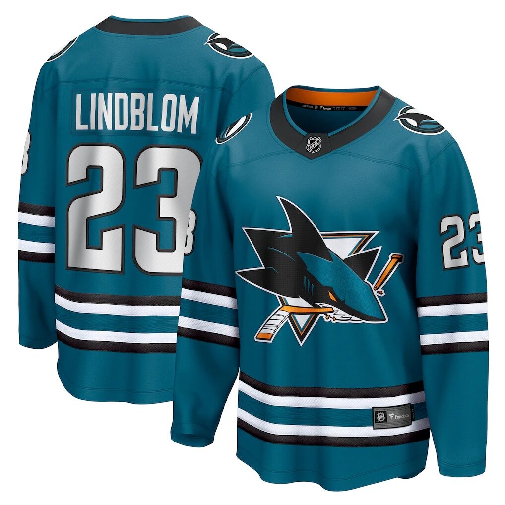 Oskar Lindblom San Jose Sharks Fashion7 Home Breakaway Jersey