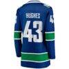Quinn Hughes Vancouver Canucks Fashion7 Women's Home Breakaway Player Jersey - Blue - Detail View
