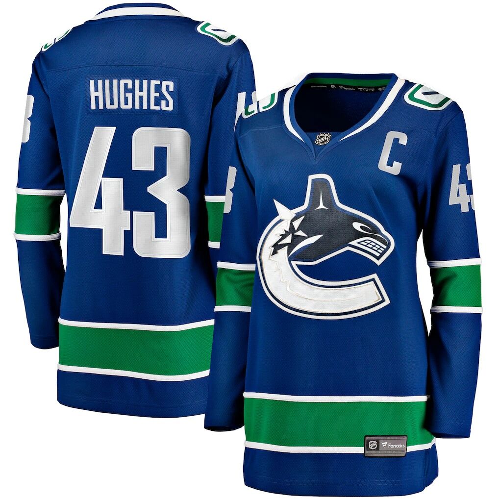 Quinn Hughes Vancouver Canucks Fashion7 Women's Home Breakaway Player Jersey