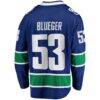 Teddy Blueger Vancouver Canucks Fashion7 Home Breakaway Jersey - Blue - Detail View