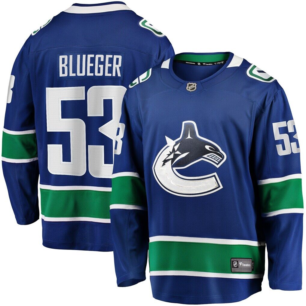 Teddy Blueger Vancouver Canucks Fashion7 Home Breakaway Jersey