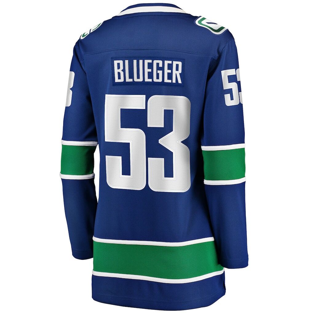 Teddy Blueger Vancouver Canucks Fashion7 Women's Home Breakaway Player Jersey