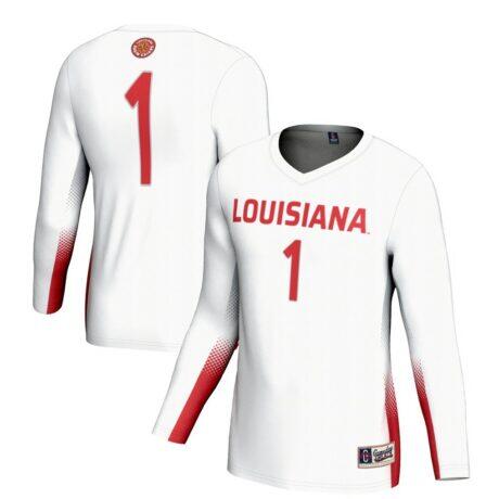 #1 Louisiana Ragin' Cajuns GameDay Greats Unisex Lightweight Volleyball Jersey - White - Front View