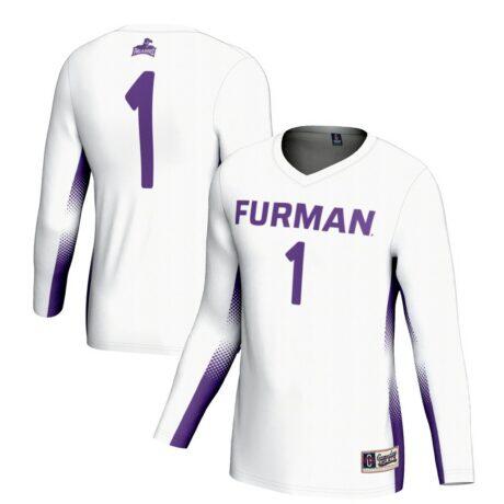 #1 Furman Paladins GameDay Greats Unisex Lightweight Volleyball Jersey - White - Front View