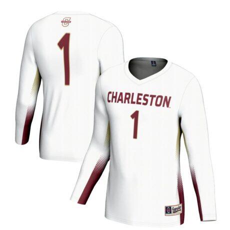#1 Charleston Cougars GameDay Greats Unisex Lightweight Volleyball Jersey - White - Front View