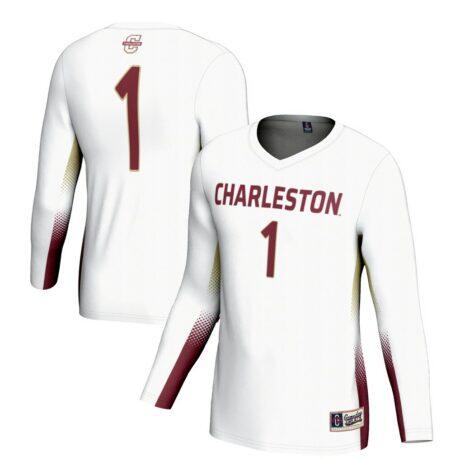 #1 Charleston Cougars GameDay Greats Youth Lightweight Women's Volleyball Jersey - White - Front View