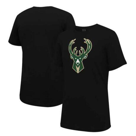 Milwaukee Bucks Stadium Essentials Unisex Primary Logo T-Shirt - Black - Front View