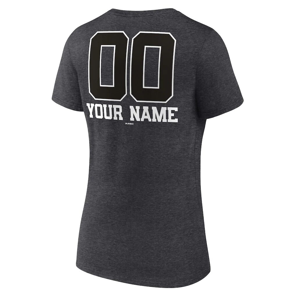 Toronto Blue Jays Women’s Personalized Monochrome Name & Number V-Neck T-Shirt