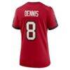 SirVocea Dennis Tampa Bay Buccaneers Nike Women's Game Jersey - Red - Detail View
