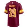 Jeremy Reaves Washington Commanders Nike Game Jersey - Burgundy - Detail View