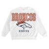 Denver Broncos Gameday Couture Women's Sunday Drives Oversized Crewneck Pullover Sweatshirt - White - Front View