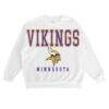Minnesota Vikings Gameday Couture Women's Sunday Drives Oversized Crewneck Pullover Sweatshirt - White - Front View