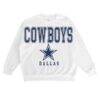 Dallas Cowboys Gameday Couture Women's Sunday Drives Oversized Crewneck Pullover Sweatshirt - White - Front View