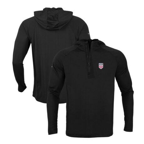 USMNT Levelwear Zander Quarter-Zip Pullover Hoodie - Black - Front View
