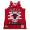 Chicago Bulls Mitchell & Ness x Tats Cru Hardwood Classics Fashion Jersey - Red - Back View