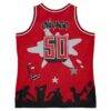 Chicago Bulls Mitchell & Ness x Tats Cru Hardwood Classics Fashion Jersey - Red - Detail View