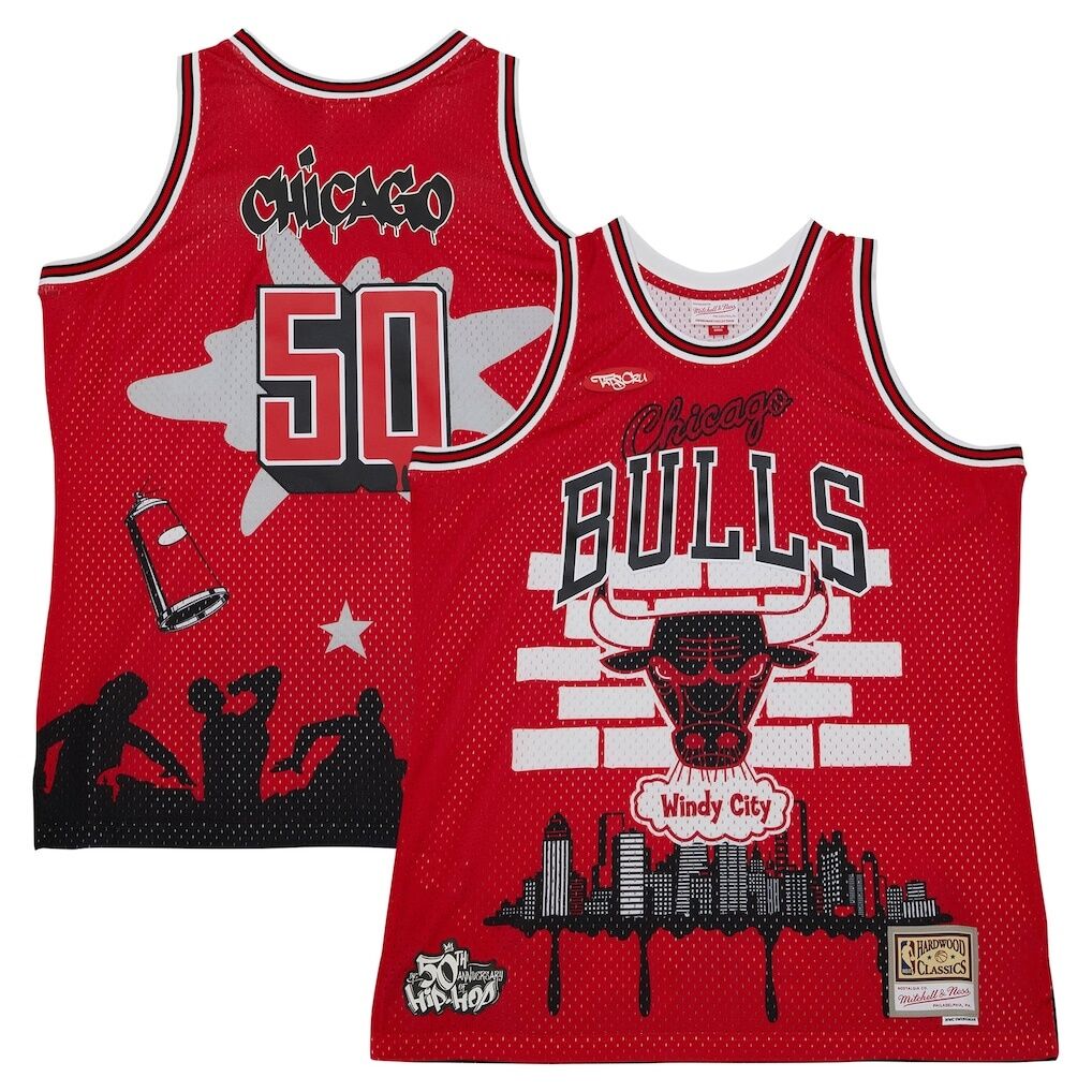 Chicago Bulls Mitchell & Ness x Tats Cru Hardwood Classics Fashion Jersey