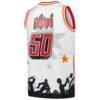 Miami Heat Mitchell & Ness x Tats Cru Hardwood Classics Fashion Jersey - White - Detail View