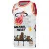 Miami Heat Mitchell & Ness x Tats Cru Hardwood Classics Fashion Jersey - White - Side View