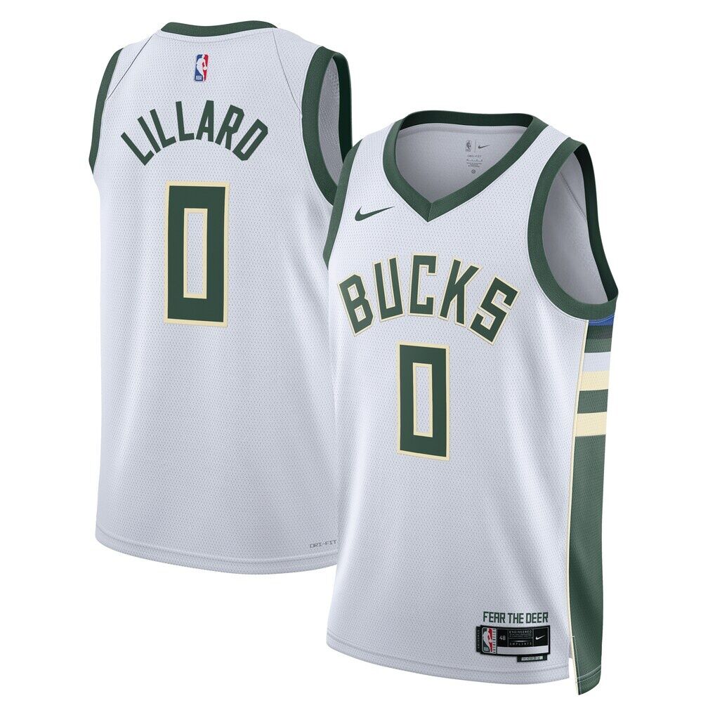 Damian Lillard Milwaukee Bucks Nike Unisex Fear The Deer Swingman Player Jersey - Association Edition