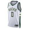 Damian Lillard Milwaukee Bucks Nike Unisex Fear The Deer Swingman Player Jersey - White - Side View