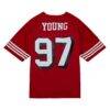 Bryant Young San Francisco 49ers Mitchell & Ness Legacy Replica Jersey - Scarlet - Detail View