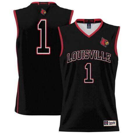 #1 Louisville Cardinals GameDay Greats Unisex Lightweight Basketball Jersey - Black - Front View