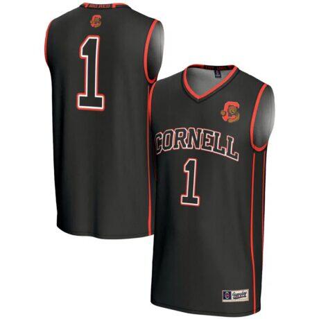 #1 Cornell Big Red GameDay Greats Unisex Lightweight Basketball Jersey - Black - Front View