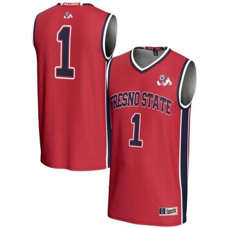 #1 Fresno State Bulldogs GameDay Greats Unisex Lightweight Basketball Jersey - Red - Front View